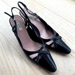 PRADA | Kitten Heel Sling Backs